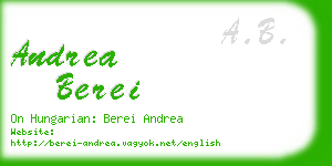 andrea berei business card